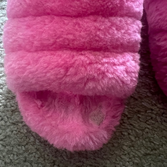 Hot Pink Fuzzy Ugg Slippers - Picture 1 of 4